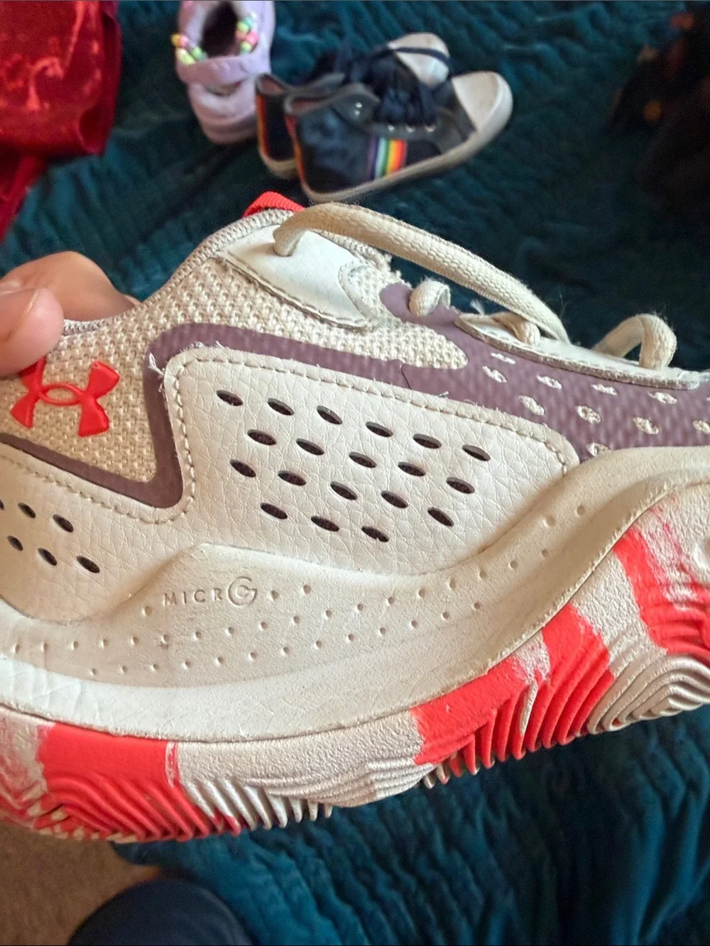 adidas Kids White Sneakers with Bright Pink Pull Tabs